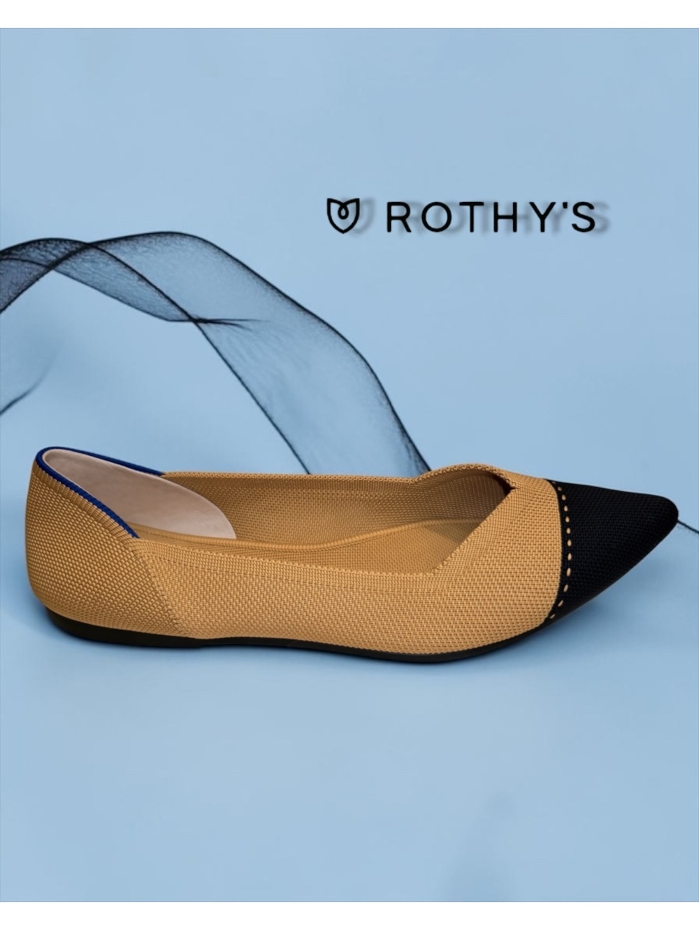 Rothy's The Point II Camel Captoe Flats - Size 9.5 (Excellent NWOB Condition) - Picture 5 of 10